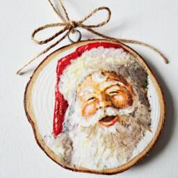 Wooden Christmas Slices - Penguin Decorations Tree Robin Father - thumbnail 3
