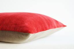Set Of 2 , Christmas Red Velvet Pillows Cushion Cover Decor Pillow Throw - thumbnail 1