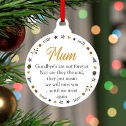 Goodbyes Are Not Forever Christmas Memorial Decoration - Personalised Remembrance Heart Ornament Sympathy Gift With Red Bag - thumbnail 3