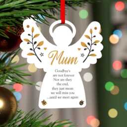 Goodbyes Are Not Forever Christmas Memorial Decoration - Personalised Remembrance Heart Ornament Sympathy Gift With Red Bag - thumbnail 2