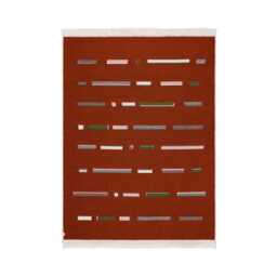 Recycled Cotton Reversible Rug Clockwise Design - White, Terracotta, Pink - thumbnail 3