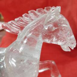 Crystal Quartz Horse - White Horse Sculptures Carved Stone Animals Animal Figurines Sculptures Gemstone Artifacts - thumbnail 3