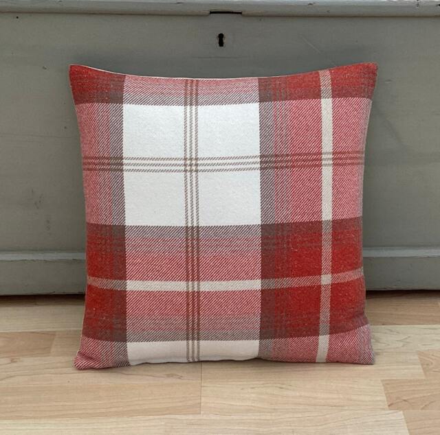 Balmoral Tartan Plaid Cushion Cover Burnt Orange Country Pillowcase - image 1