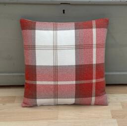 Balmoral Tartan Plaid Cushion Cover Burnt Orange Country Pillowcase - thumbnail 1
