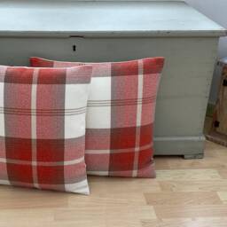 Balmoral Tartan Plaid Cushion Cover Burnt Orange Country Pillowcase - thumbnail 3