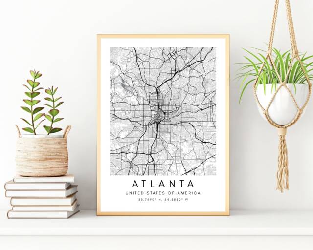 Atlanta Street Map Art Print Minimalist Travel Poster - image 1