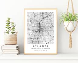 Atlanta Street Map Art Print Minimalist Travel Poster - thumbnail 1