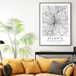 Atlanta Street Map Art Print Minimalist Travel Poster - thumbnail 2