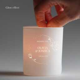 Personalised Wedding Candle - Engraved Soy Wax Favor - Custom Names & Date - thumbnail 3