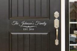 Family Name & Est Year Front Door - Entryway Or Wall Vinyl Decal Sticker - Great Gift Idea/Home Decor - thumbnail 1