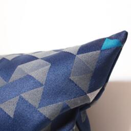Navy Blue Geometric Lumbar Pillow Cover Hbf Equation Fabric - thumbnail 2