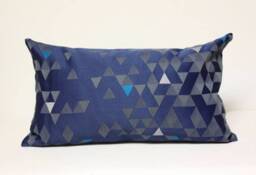 Navy Blue Geometric Lumbar Pillow Cover Hbf Equation Fabric - thumbnail 3