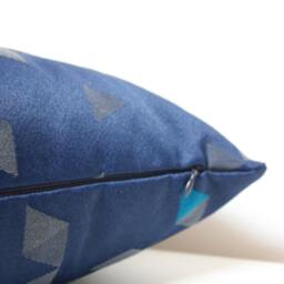 Navy Blue Geometric Lumbar Pillow Cover Hbf Equation Fabric - thumbnail 4
