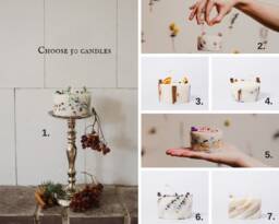Set Of 50 Natural Wax Candles - Eco Rapeseed & Essential Oil Dried Flower Wholesale Candles