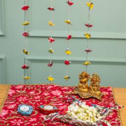 Zero Waste Flower String Pearl Diwali Toran, Wall Hanging Torans Subh Labh Moti Toran For Home Decor Indian Traditional Hangings - thumbnail 2