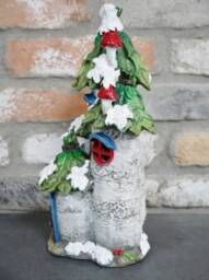 Large Christmas House Festive Home Decoration Ornament Figure Piece Holly Roof House - thumbnail 3