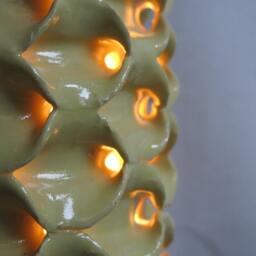 Ceramic Stoneware Cylindrical Hanging Lamp - thumbnail 3