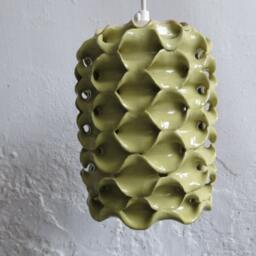 Ceramic Stoneware Cylindrical Hanging Lamp - thumbnail 2