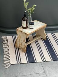 Hand Woven French Stripe Cotton Rug