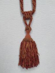 Rust Brown Chenille Modern Tiebacks-Curtain Tie Backs.modern Tassel Hold Backs