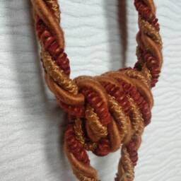 Rust Brown Chenille Modern Tiebacks-Curtain Tie Backs.modern Tassel Hold Backs - thumbnail 3