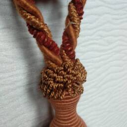 Rust Brown Chenille Modern Tiebacks-Curtain Tie Backs.modern Tassel Hold Backs - thumbnail 2