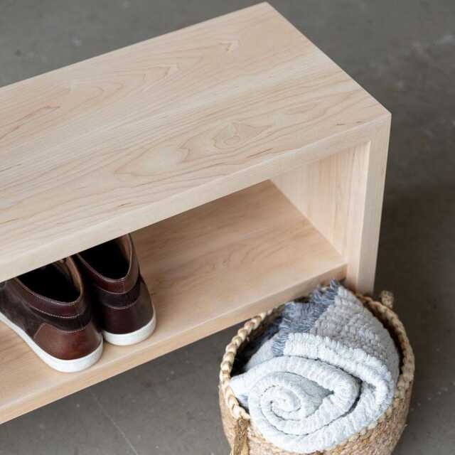 Handcrafted Wooden Mudroom Bench - Narrow Entryway Console Table Modern Cofee Wood Dining Minimalist Home Decor - image 1