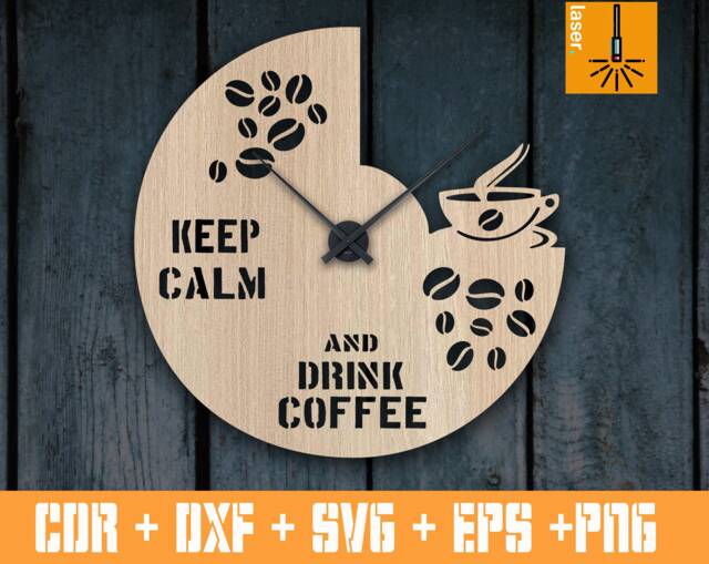 Wooden Clock On The Wall For Kitchen & Cafeteria.decorative Clockplywoo.dxf Cnc Plan Laser Cutting Self-Assembl.wall Decor