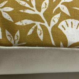 Ochre Floral Cushion Covers Modern Yellow Cream Pillows - 16 - thumbnail 2