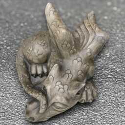 Gothic Dragon Statue Concrete Resting Sculpture Outdoor Laying Ornament Wildlife Decoration Handmade Figure Lover Gift - thumbnail 2