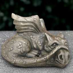 Gothic Dragon Statue Concrete Resting Sculpture Outdoor Laying Ornament Wildlife Decoration Handmade Figure Lover Gift - thumbnail 3