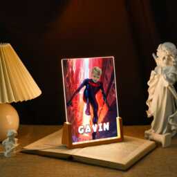 Spiderman With Photo Light Up, Spiderman Kid's Night Light, Led Superhero Frame Lamp, Birthday Gifts, Bedroom Nursery Plaque - thumbnail 4