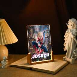 Spiderman With Photo Light Up, Spiderman Kid's Night Light, Led Superhero Frame Lamp, Birthday Gifts, Bedroom Nursery Plaque - thumbnail 3
