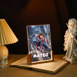Spiderman With Photo Light Up, Spiderman Kid's Night Light, Led Superhero Frame Lamp, Birthday Gifts, Bedroom Nursery Plaque - thumbnail 2