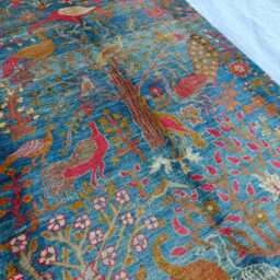 Handcrafted Wool Pictorial Rug Afghan Artistic Rug - 4.8x3.2 Ft - thumbnail 3