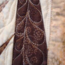 Romancing in Brown - Handmade Starburst Wall Hanging Quilt Striking Neutral & Cream Tones - thumbnail 2