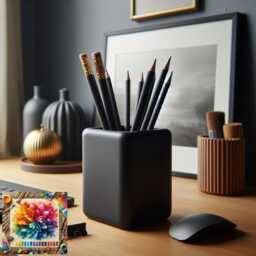 Square Design Pencil & Pen Holder, Desk Tidy Cup, Office Organiser - thumbnail 1