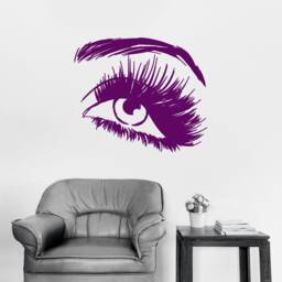 Eyebrow & Eyelashes Wall Mural - Stylish Beauty Salon Vinyl Decal For A Chic Look - #2746Da - thumbnail 2