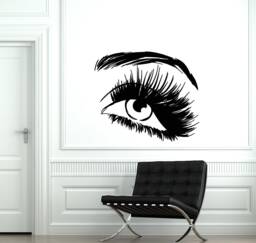 Eyebrow & Eyelashes Wall Mural - Stylish Beauty Salon Vinyl Decal For A Chic Look - #2746Da - thumbnail 1