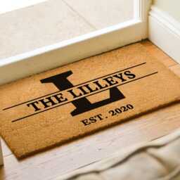 Monogram Doormat - Last Name Door Mat Personalized Surname Housewarming Gift Custom Closing Wedding - thumbnail 2