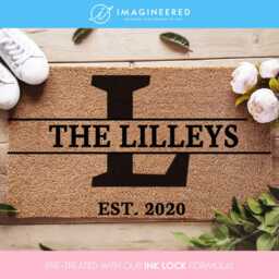 Monogram Doormat - Last Name Door Mat Personalized Surname Housewarming Gift Custom Closing Wedding - thumbnail 1