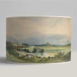 Lampshade For Table Lamp Or Suspension Lampshade - Handcrafted Painted Landscape - thumbnail 1