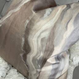Prestigious Textiles Marble Lava Alabaster Velvet Cushion Cover, Throw Pillow, Cover Pillow - Double Sided Beige Grey Worldwide Shipping - thumbnail 2
