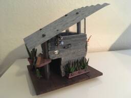 Modern Slant Roof Spirit - Angel House.mixed Media By Tazz. Created To Let Your Angels Know They Are Welcome.genuine Angelite Bead Included - thumbnail 1