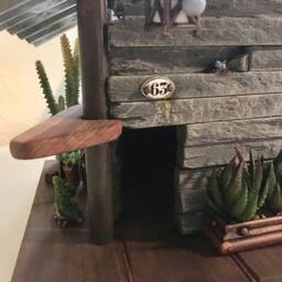 Modern Slant Roof Spirit - Angel House.mixed Media By Tazz. Created To Let Your Angels Know They Are Welcome.genuine Angelite Bead Included - thumbnail 4