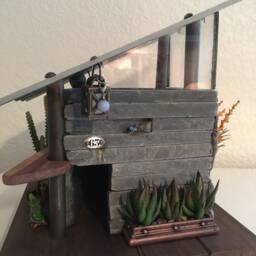 Modern Slant Roof Spirit - Angel House.mixed Media By Tazz. Created To Let Your Angels Know They Are Welcome.genuine Angelite Bead Included - thumbnail 3
