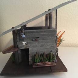Modern Slant Roof Spirit - Angel House.mixed Media By Tazz. Created To Let Your Angels Know They Are Welcome.genuine Angelite Bead Included - thumbnail 2