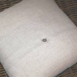 Kate Forman Duck Egg Stripe Cushion Cover - UK Designer Natural Linen Ticking 16 X - thumbnail 4