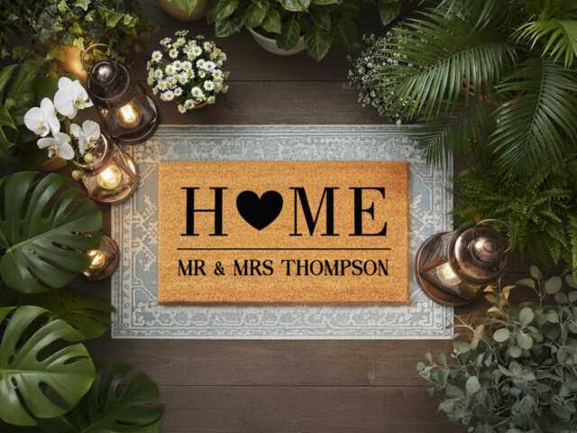 Home Doormat - Personalized Last Name Gift Coir Non-Slip Entry Way Mat Wedding Gift Housewarming Fall Decor - image 1