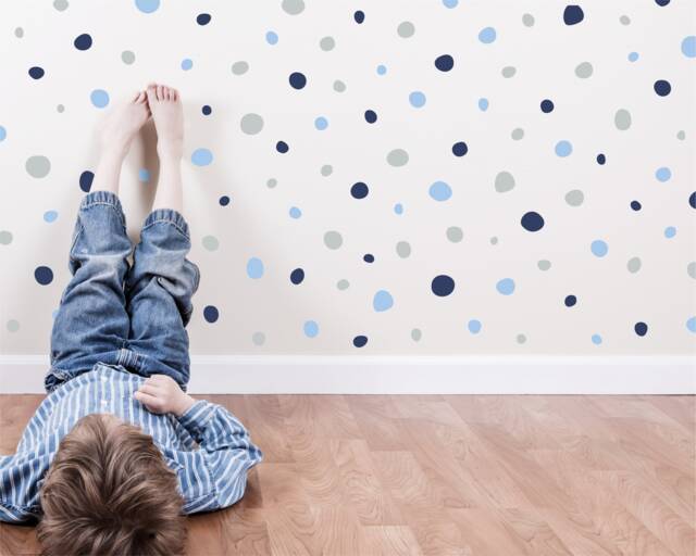 Hand Drawn Polka Dots - Vinyl Wall Decals 3 Colours Irregular Spots Stickers Sets Of 321 Baby Boys Girls Nursery Kids Room D??cor - image 1